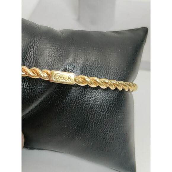 COACH Bangle Bracelet Twisted Cord Gold Tone 7.5" jewelry - Picture 4 of 4